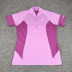 Ariat Tek Cambia Jersey 1/4 Zip Polyester Stretch Pink Womens Medium M *