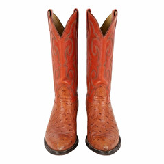 Nocona USA Full Quill Ostrich Cowboy Boots Men’s 7D Cognac Brown Western Exotic