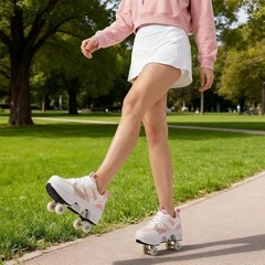 Retractable Pink Roller Skate Shoes | Size 9.5