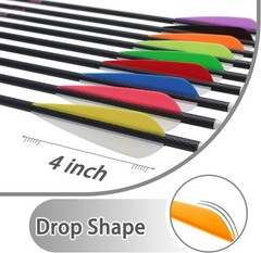 Arrows Vanes 4 Inch Plastic Feather Fletching for DIY Archery Arrows 50 Pack…