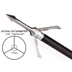 Grim Reaper Fatal Steel Broadhead 3 Blade Mechanical 1 1/2″ Cut 125gr 3pk 1313