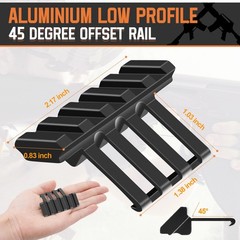 Picatinny Offset Rail Mounts, 45 Degree 3 4 5 Slots Offset Picatinny Rails 45…