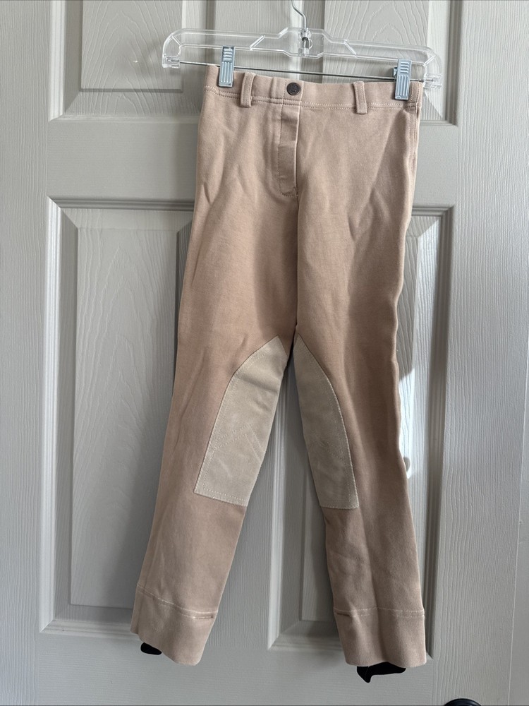 Equi Star Unisex Kids Tan Knee Patch Jodhpurs Riding Breeches Pants Size 10 EUC