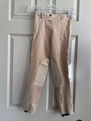 Equi Star Unisex Kids Tan Knee Patch Jodhpurs Riding Breeches Pants Size 10 EUC
