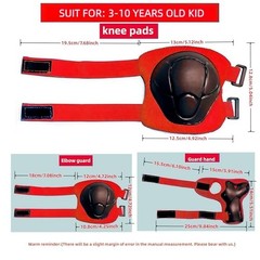 Kids Protective Gear Set SHENMOREN Knee Pads for Kids 3-10 Years Toddler red