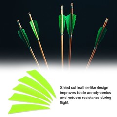 50 Pack 3″ Arrow Turkey Feather Fletch Left Wing Fluorescent Green