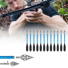 12Pcs 6.5″ Hunting Bolts Steel Tips Aluminium Arrows For Archery Mini Pistol Bow