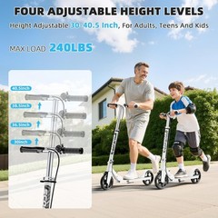 Scooters for Kids 8-12, Teens & Adults – Lightweight, Foldable, 8-Inch Big Wheel