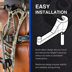 Bow Hanger for CAR HEADREST | Heavy-Duty Vehicle Mount for Compound Bow Storage