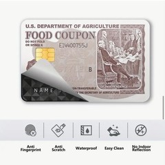 Food Stamps Welfare USDA Funny Skin Credit Debit Card Sticker Cover Set