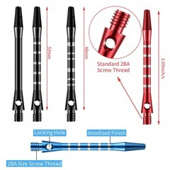 Skylety 30 Pcs Dart Shafts for Steel Tip Medium 2BA Thread Multi Colors