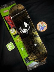 SUPER RARE Spiderman Gold Holofoil Black Suit HUF Skateboard Deck Marvel Comics