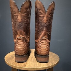 Dan Post Ka Python Print Leather Brown Western Cowboy Boots Men’s US 10.5 D