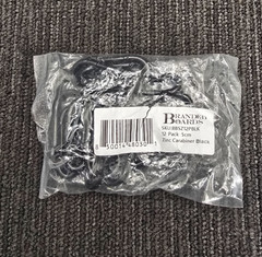 (QTY 24) Branded Boards BB5Z12PBLK: Zinc Carabiner Black Heavy Duty Snap Clips