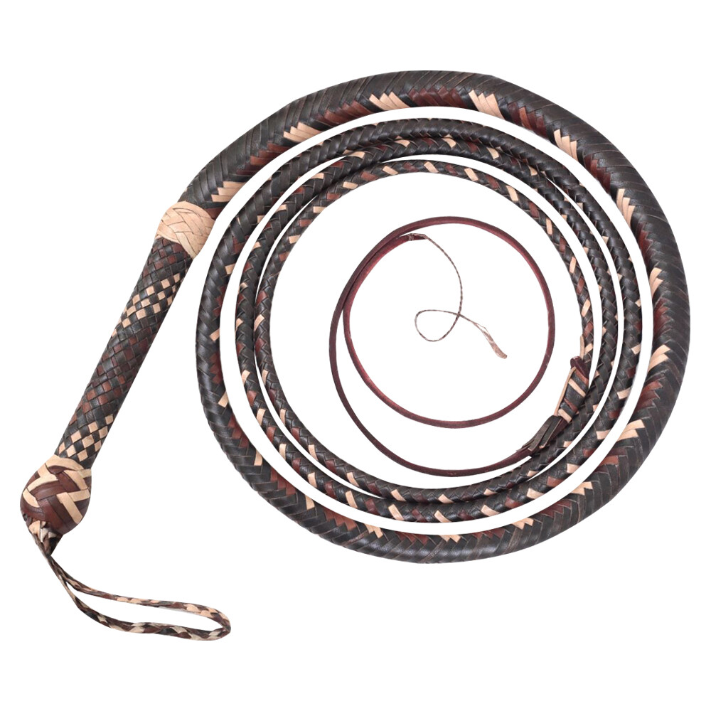 4 TO 12 Feet Long 16 Plait Cow Leather BULLWHIP Belly & Bolster INDIANA JONES