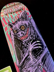 RARE Franky Villani Bat Primitive Skateboard Deck 9.125 Egg GLOW IN THE DARK