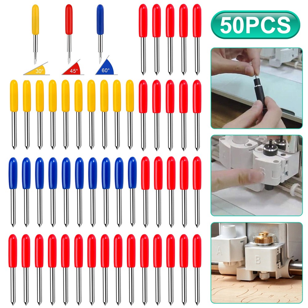 50PCS Blades Replacement for Cricut Explore Air 2 Cutting Machine 30° 45° 60° US