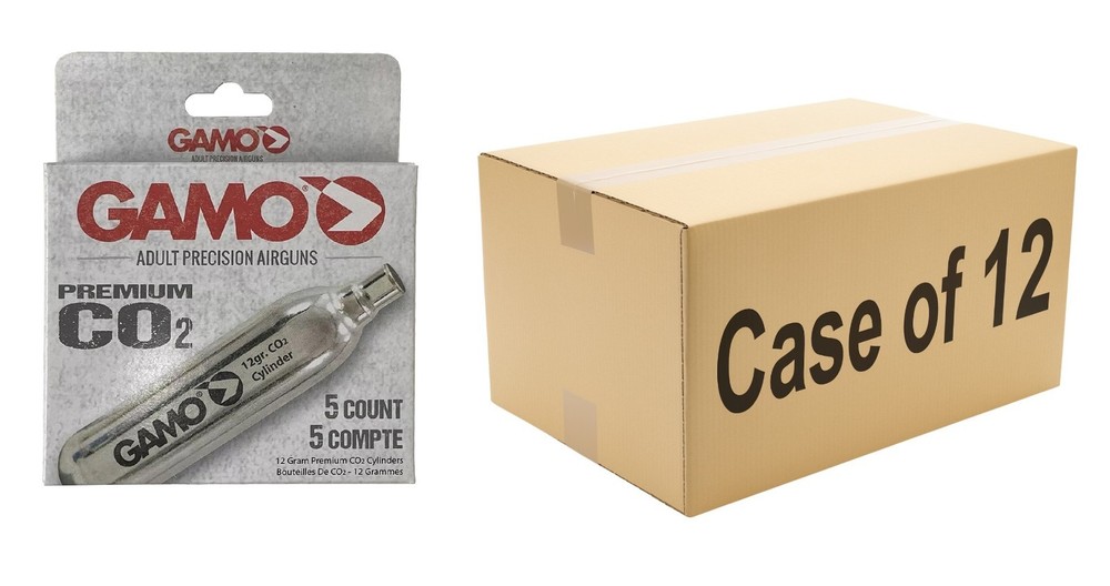 Case of 12 – Gamo 12 Gram CO2 Cartridges (5 Count) Wholesale Bulk Lot – 60 Total