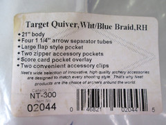 NEET White Leather W/Blue Braid Hip Quiver w/Blue Trim NT-300 Rt Hand – NEW –