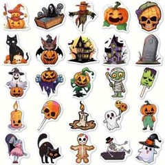 50 Pack of Cool Halloween Stickers for Laptop/Water Bottle/Phone Case/Tablet
