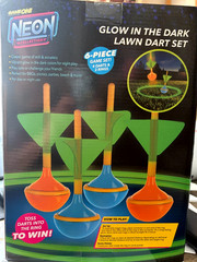 Game On Neon Glow in the Dark Lawn Dart Set Outdoor Yard Game 6 Piece New