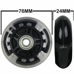 LED Inline Wheels 76mm 82a Skate Rollerblade Light Up 4-Pack w/ Abec 9 Bearings