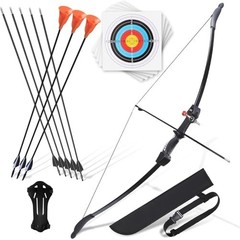 CrazyMouse Recurve Bow Set 45-In 8 Arrows Ambidextrous Fiberglass Archery