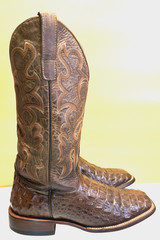 Horse Power by Anderson Bean Mens 8.5 D Crocodile Print Cowboy Boots HP1070