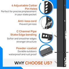 Adjustable C Channel Pipe Stake, Trailer Stake Sides Rails with 54 IN 2PCS