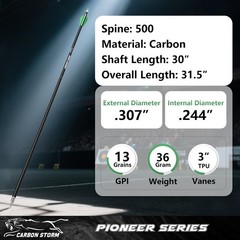 12-Pack 30 Inch Carbon Arrows Spine 500 or 400 for 40-60 LBS Bows｜Switch to R…