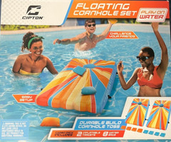 Cipton Inflatable Floating Cornhole Toss for Pools 2 Targets, 8 Water Bags NEW