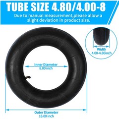 4.80/4.00-8″ 480/400-8 Inner Tubes with Bent Stem Valve Compatible for Garden