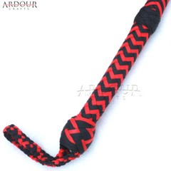 Indy Style Bull Whip 6 to 12 Foot 8 Plaits Red Black Nylon Para-cord Bullwhip