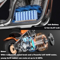 HYPER GOGO Electric Dirt Bike 10MPH Electric Motorcycle for Kids 6-17 Years Old