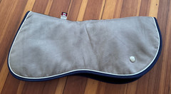 Ogilvy Memory Foam Half Pad – Grey w/ Navy & White Trim – EUC