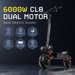 Tifgalop Electric Scooters Adult w/Seat 50MPH 6000W Off Road E-Scooter Folding