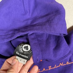 Thrasher Magazine Hoodie Mens M Purple Flames Logo Skateboard Hooded Sweatshirt