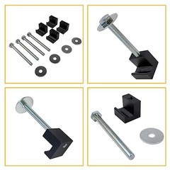 Truck Tool Box Mounting Kit Aluminum Alloy J Hooks Pickup Universal Fit Black