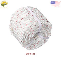 5/8in×120ft Double Braid Polyester Rope 1790lbs Breaking Strength Strong Pulling