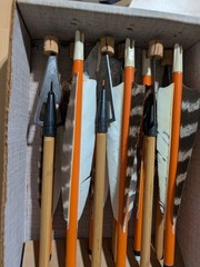 Shakespeare Archery Cedar Arrows, A51-2. One Dozen, 1962. 50#-55#