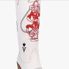 Size 9 Limited Edition Red Stitch Ace of Spades Equestrian Boots