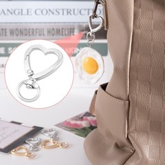 Heart Shape Keychain Clip, Heart Carabiner Spring Snap Gold, Silver, 16pcs