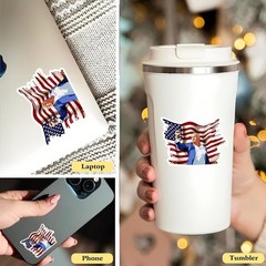 100Pcs Trump Stickers Patriotic US Flag Vinyl Decal Car Laptop Gas Waterproof