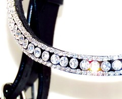 SALE FSS Crystal Bling Curve Browband SHIMMER Clear Ice White Rhinestone 30% OFF