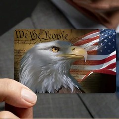 USA Flag Bald Eagle WE THE PEOPLE Credit Debit Card Skin Cover Sticker Set 2PCS
