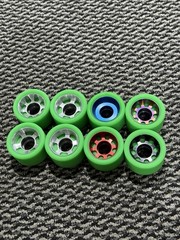 Anabolix 61×40 101a Green Quad Roller Skate Wheels 45mm Speed Jam Assorted Hubs