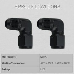 8AN Female to AN8 Male Flare 90 Degree Swivel Fitting 8AN to 8AN Female to Male