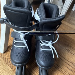 Rollerblade Microblade Kids Inline Skates Adjustable Black White Sizes 5-8