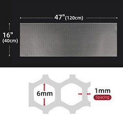 47×16 inches Car Pickup Truck Grill Mesh Spoiler Bumper 6x1mm Honeycomb Silver