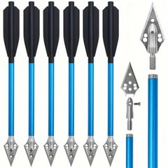 12Pcs 6.5″ Hunting Bolts Steel Tips Aluminium Arrows For Archery Mini Pistol Bow